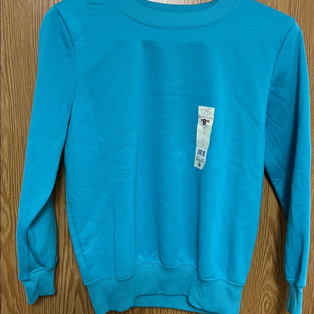 Bobbie Brooks Bright Teal blue Sweatshirt NWT Medium